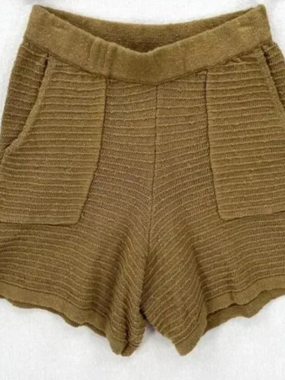 Free People FP Beach - Carter Longline Sweater Knit Shorts | XS | Winter Wheat